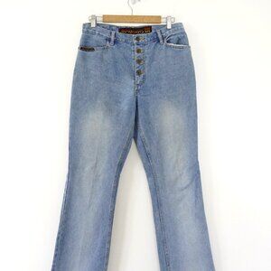 Vintage 90s No excuses girl gear denim high rise flare leg jeans 10